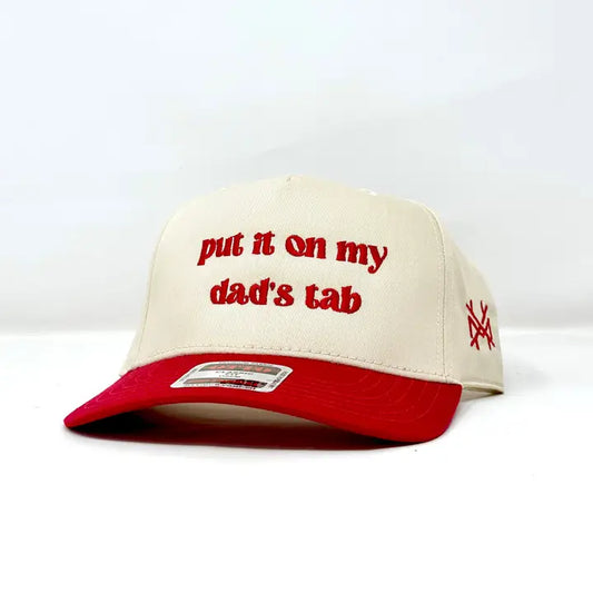 Put It On My Dad's Tab - Red Wine/Natural Otto Trucker Hat